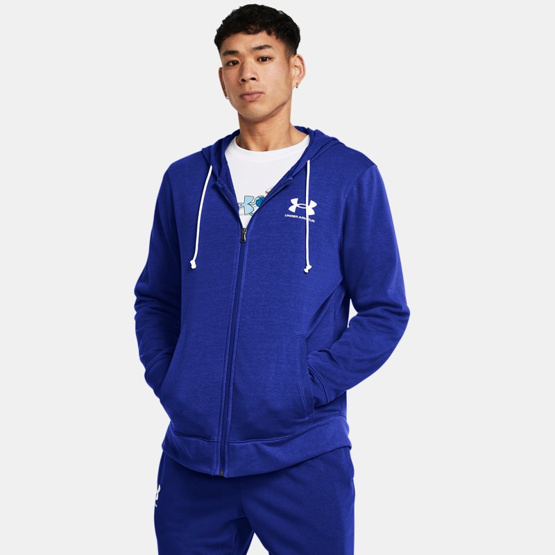 Men's Under Armour Rival Terry Full-Zip Royal / Onyx White M